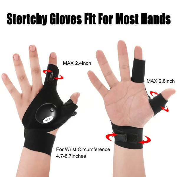 Hands-Free LED Half Finger Gloves