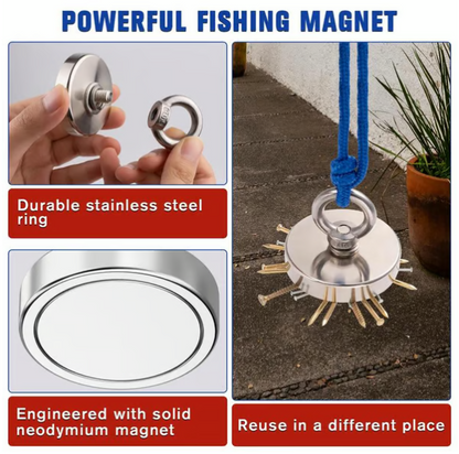 🧲Fishing Magnet: Super Strong Neodymium Magnet for Epic Treasure Hunting