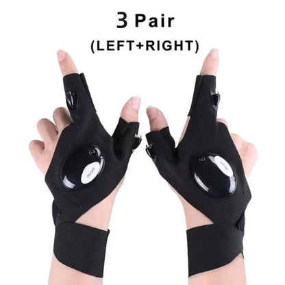 Hands-Free LED Half Finger Gloves