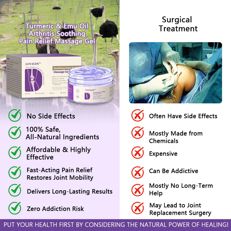 LOVILDS ™Turmeric & Emu Oil Arthritis Soothing Pain Relief Massage Gel