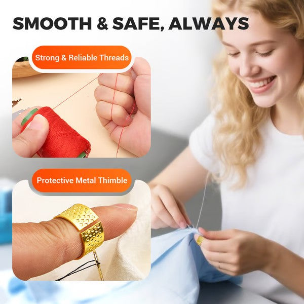 ✂️ Complete Sewing Kit – 34 Durable Needles for Home & Travel