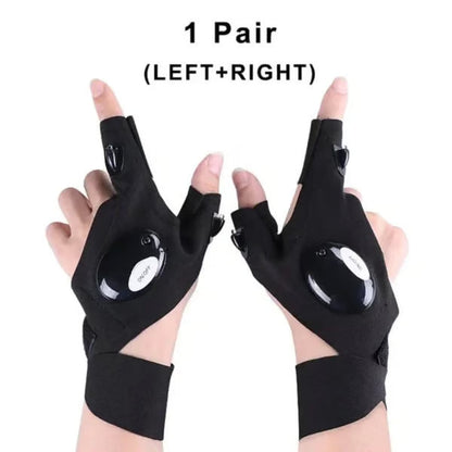 Hands-Free LED Half Finger Gloves