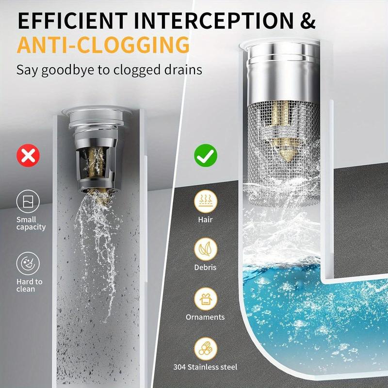 Bathroom Sink  Universal Pop Up Sink Drain Filter